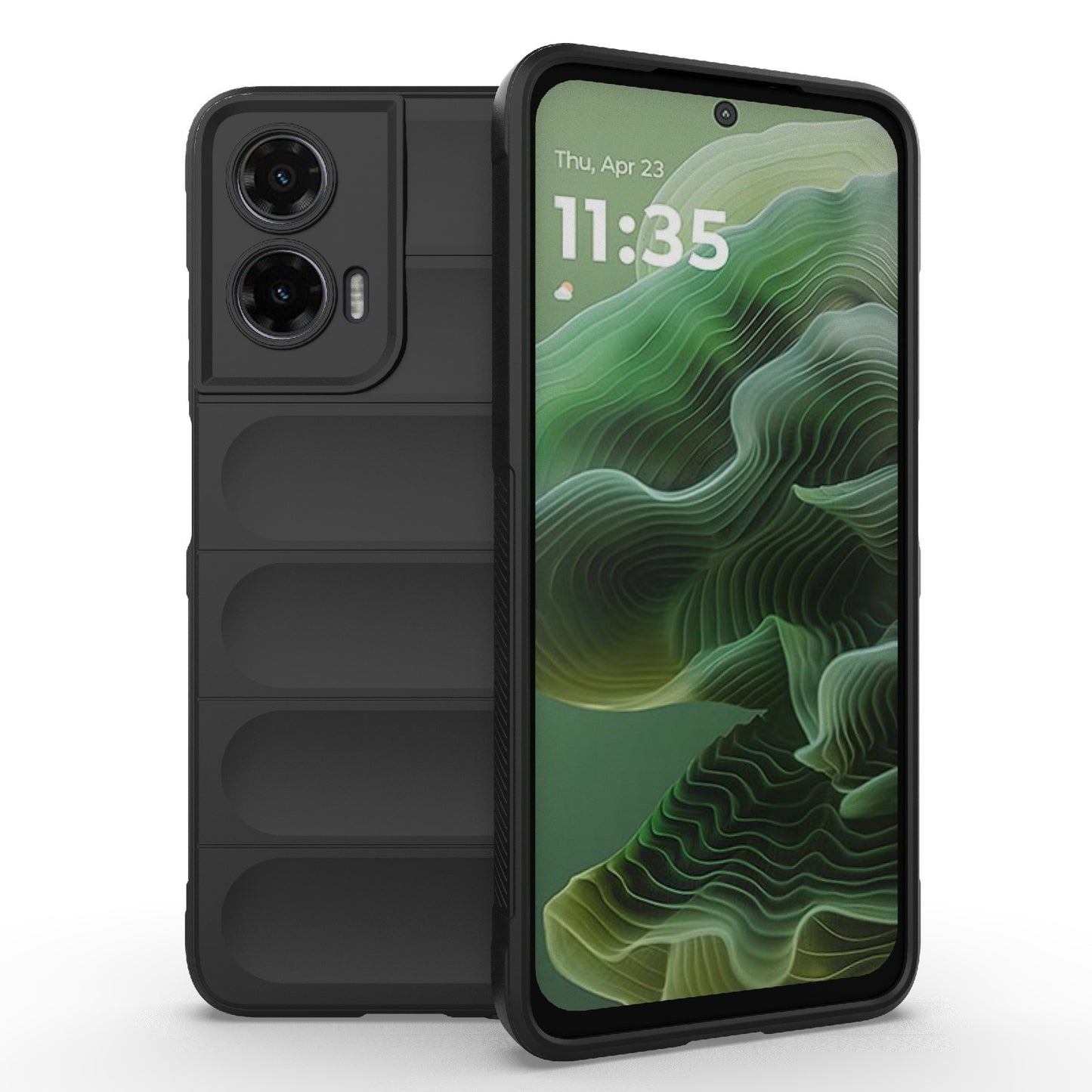 Motorola Moto G35 5G Magic Shield TPU + Flannel Protective Phone Case Cover, Shockproof Scratch Resistant