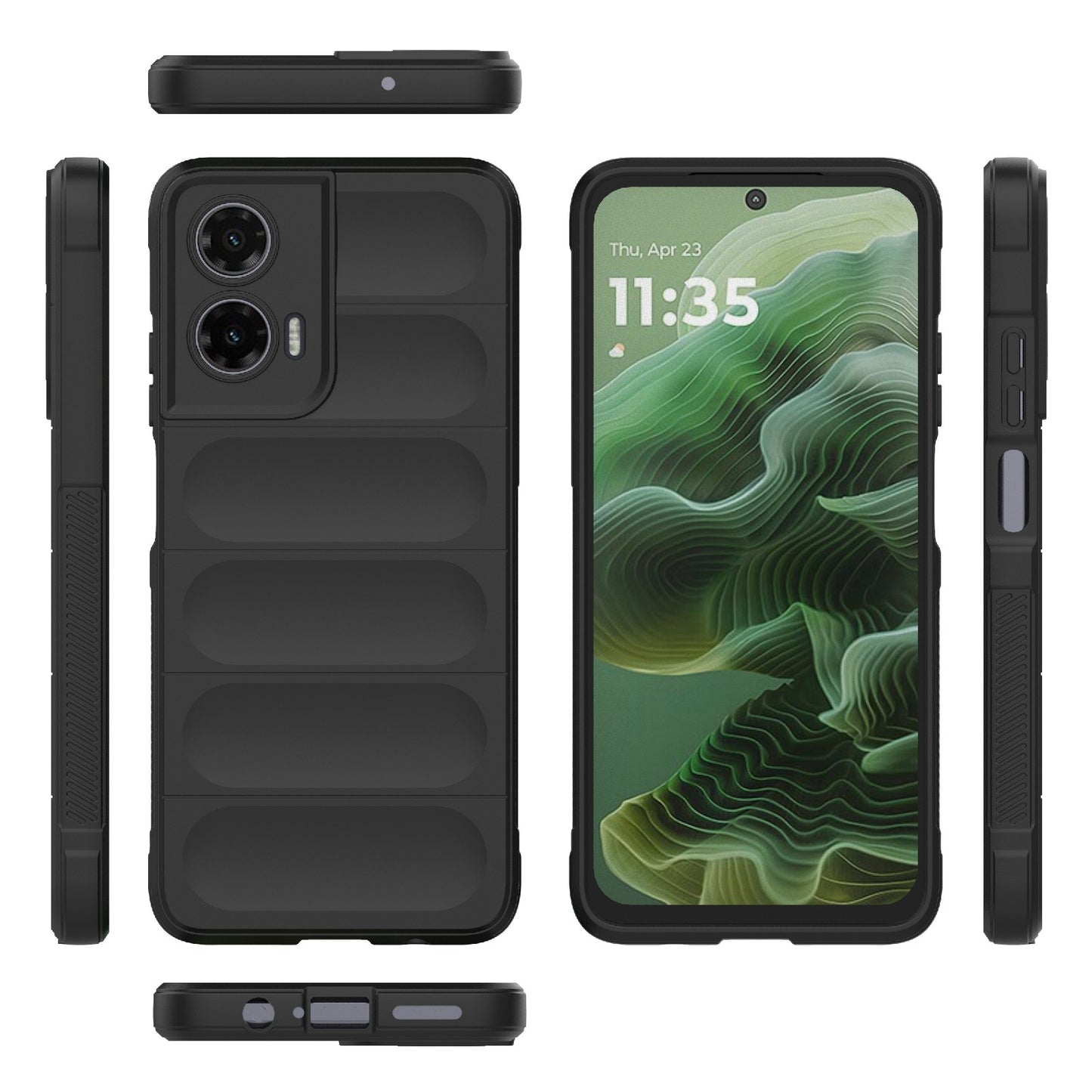Motorola Moto G35 5G Magic Shield TPU + Flannel Protective Phone Case Cover, Shockproof Scratch Resistant