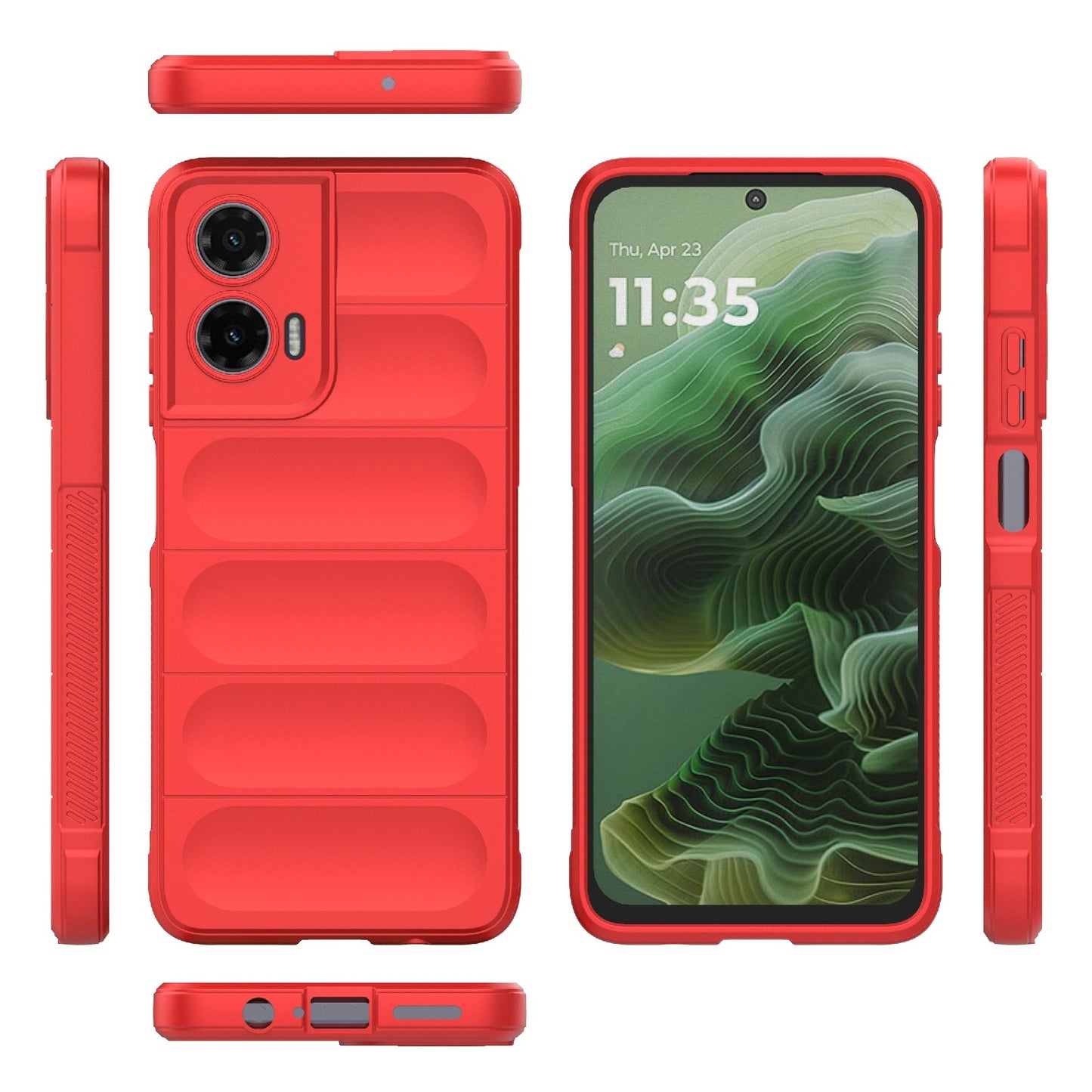 Motorola Moto G35 5G Magic Shield TPU + Flannel Protective Phone Case Cover, Shockproof Scratch Resistant