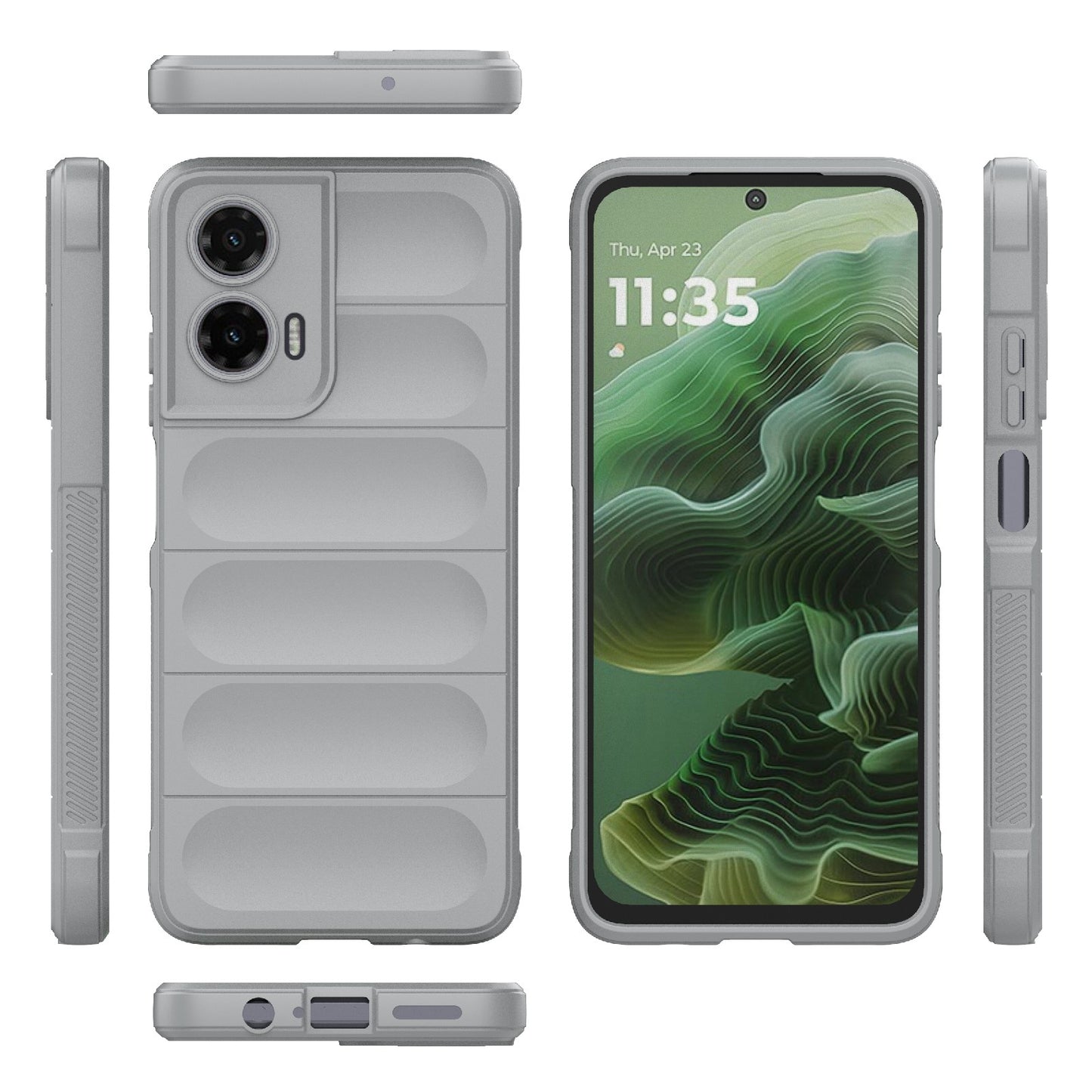 Motorola Moto G35 5G Magic Shield TPU + Flannel Protective Phone Case Cover, Shockproof Scratch Resistant