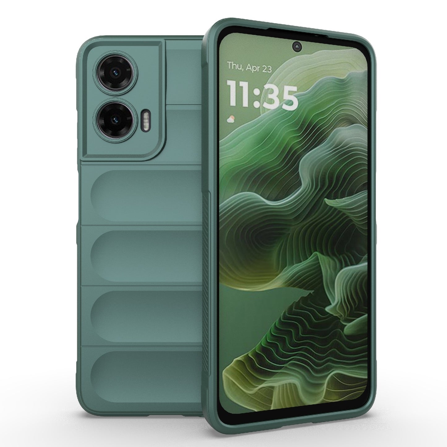 Motorola Moto G35 5G Magic Shield TPU + Flannel Protective Phone Case Cover, Shockproof Scratch Resistant