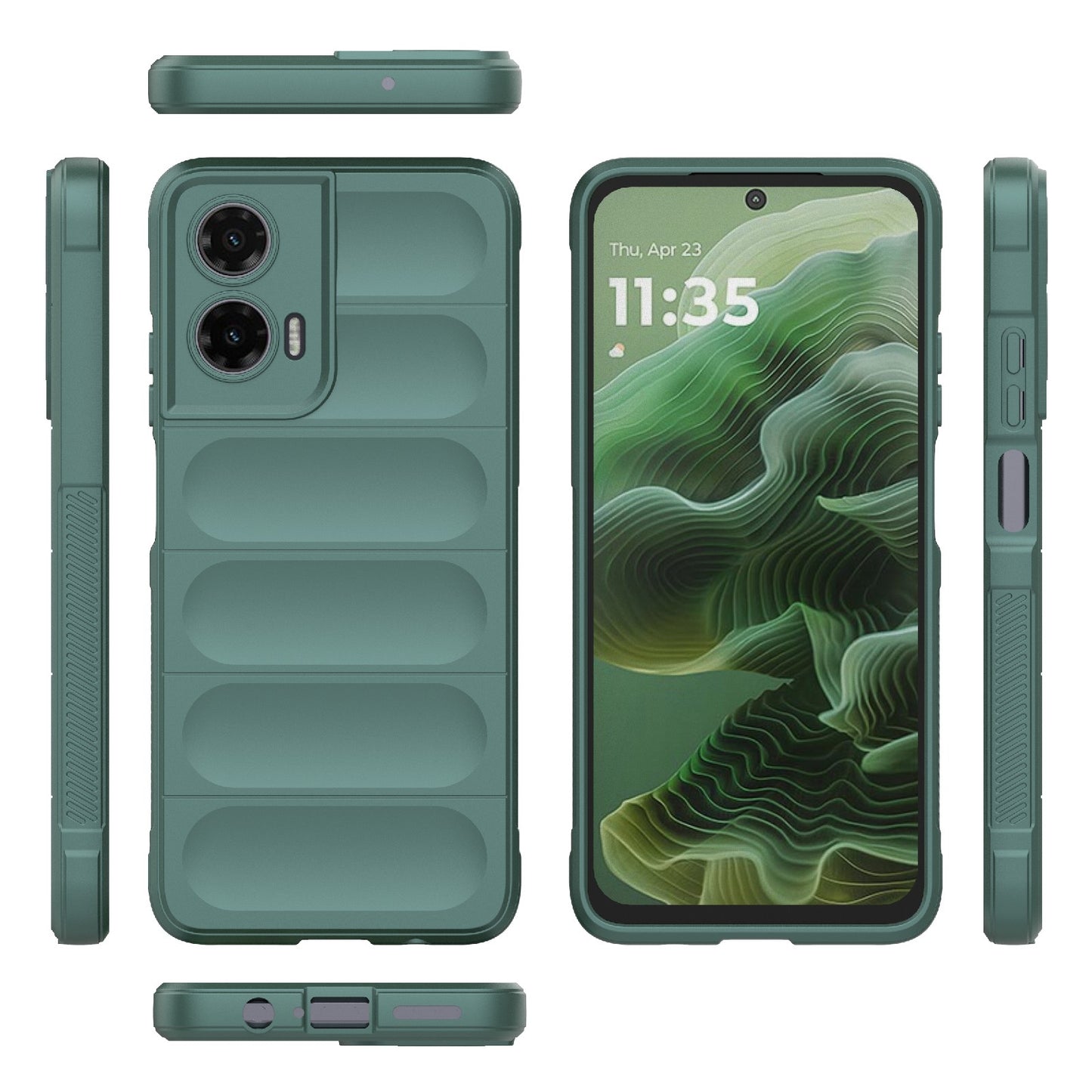 Motorola Moto G35 5G Magic Shield TPU + Flannel Protective Phone Case Cover, Shockproof Scratch Resistant