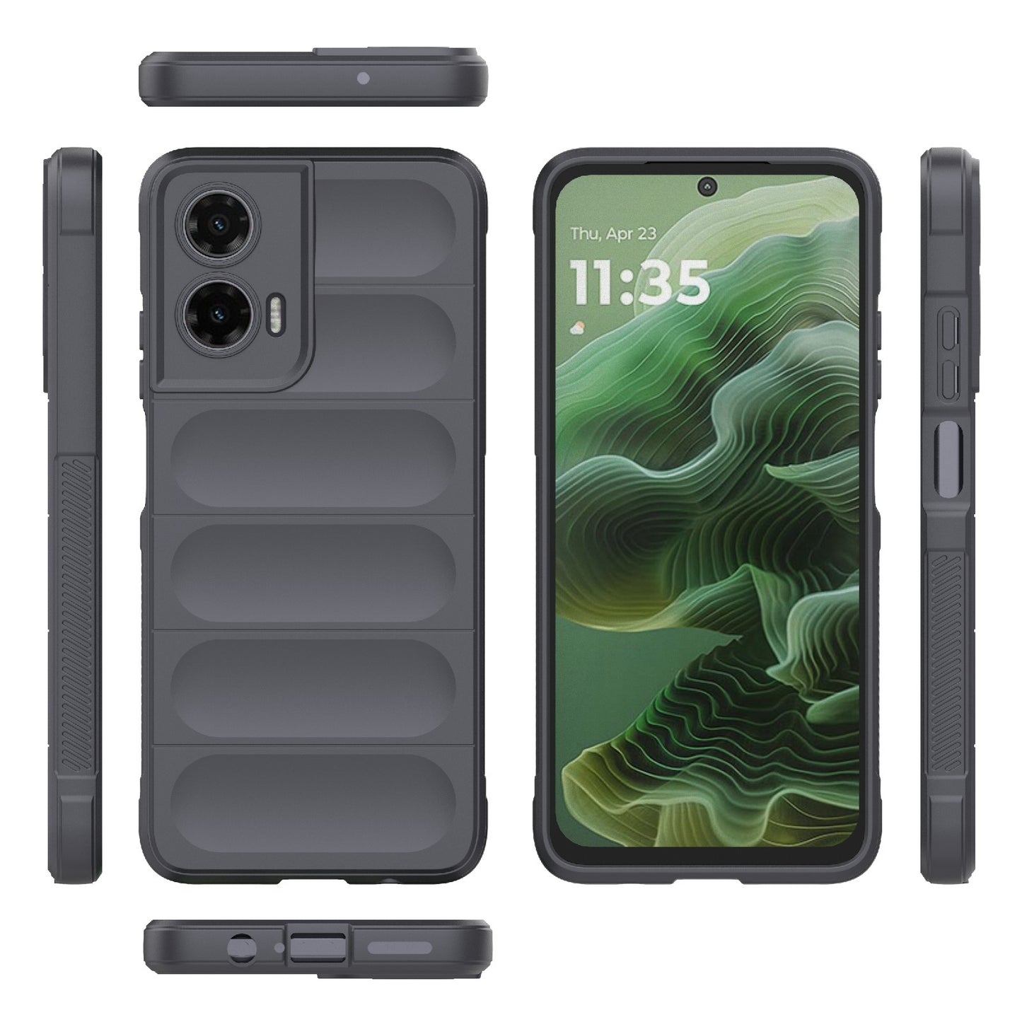 Motorola Moto G35 5G Magic Shield TPU + Flannel Protective Phone Case Cover, Shockproof Scratch Resistant