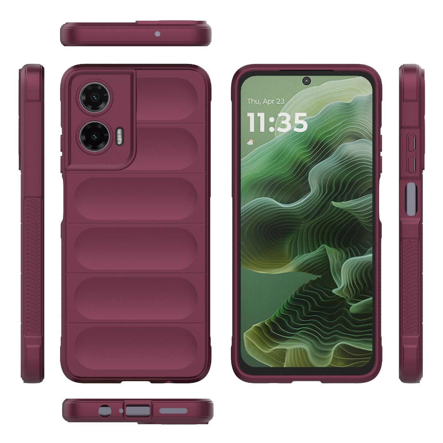 Motorola Moto G35 5G Magic Shield TPU + Flannel Protective Phone Case Cover, Shockproof Scratch Resistant