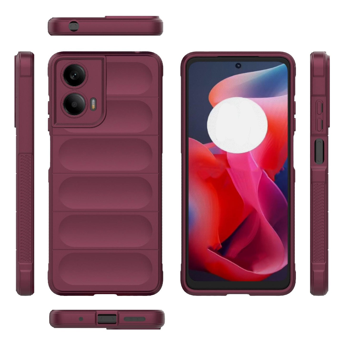 Motorola Moto G24 4G Magic Shield TPU + Flannel Protective Phone Case Cover, Shockproof Scratch Resistant