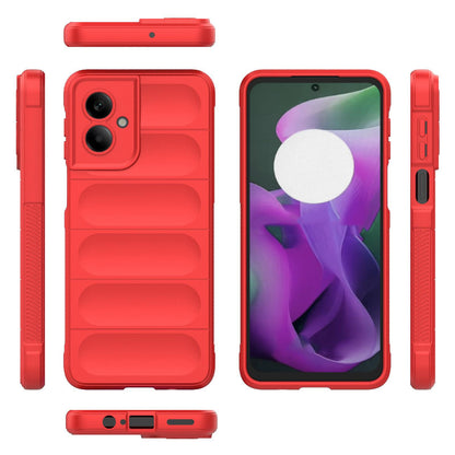 Motorola Moto G55 5G Magic Shield TPU + Flannel Protective Phone Case Cover, Shockproof Scratch Resistant