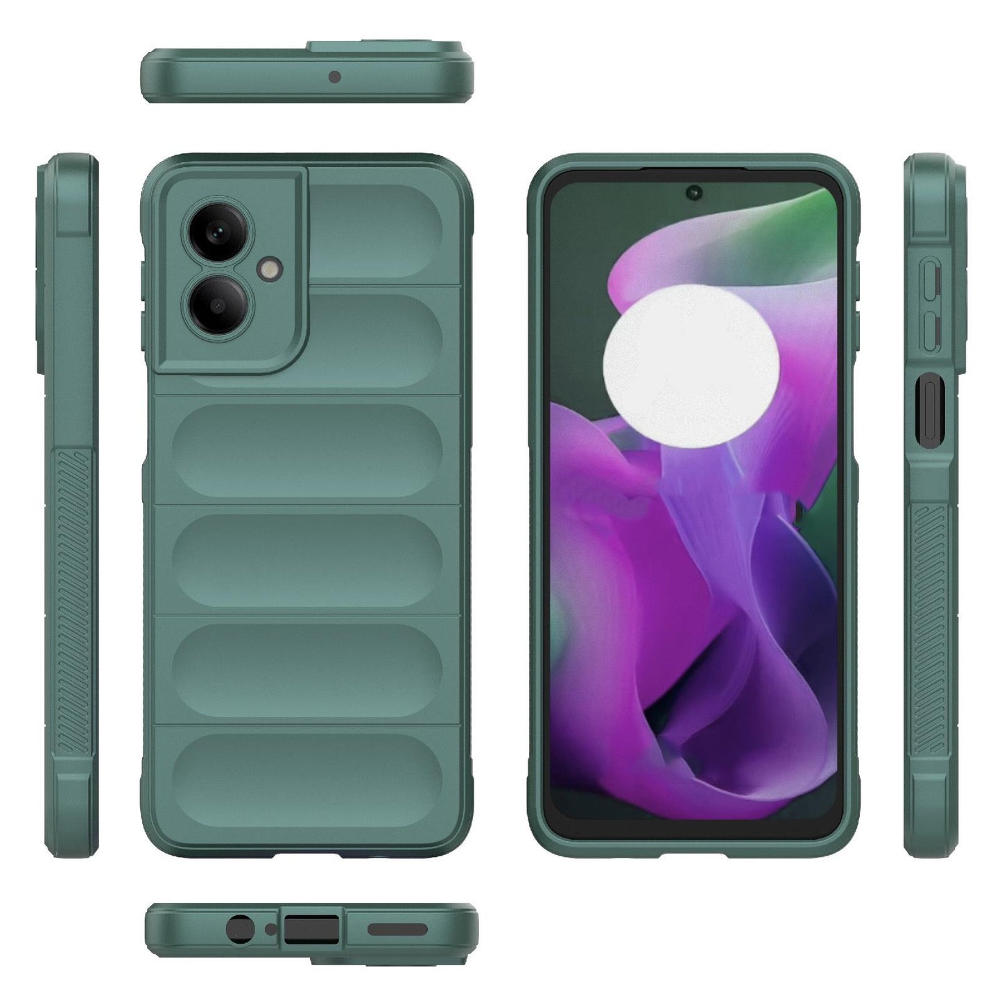 Motorola Moto G55 5G Magic Shield TPU + Flannel Protective Phone Case Cover, Shockproof Scratch Resistant