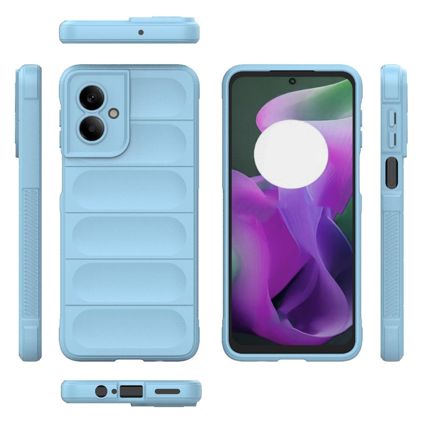 Motorola Moto G55 5G Magic Shield TPU + Flannel Protective Phone Case Cover, Shockproof Scratch Resistant