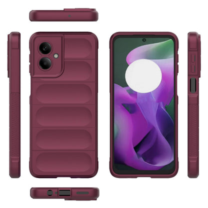 Motorola Moto G55 5G Magic Shield TPU + Flannel Protective Phone Case Cover, Shockproof Scratch Resistant