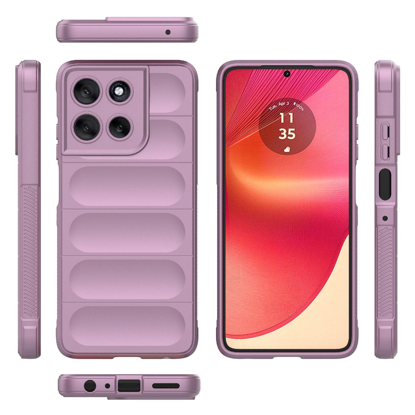 Motorola Moto G56 5G Magic Shield TPU + Flannel Protective Phone Case Cover, Shockproof Scratch Resistant