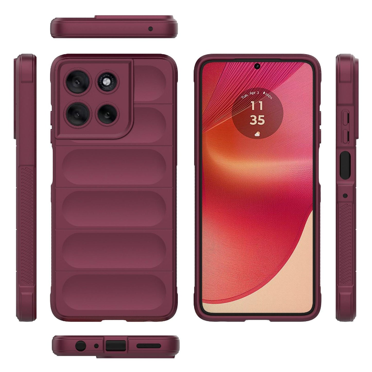 Motorola Moto G56 5G Magic Shield TPU + Flannel Protective Phone Case Cover, Shockproof Scratch Resistant