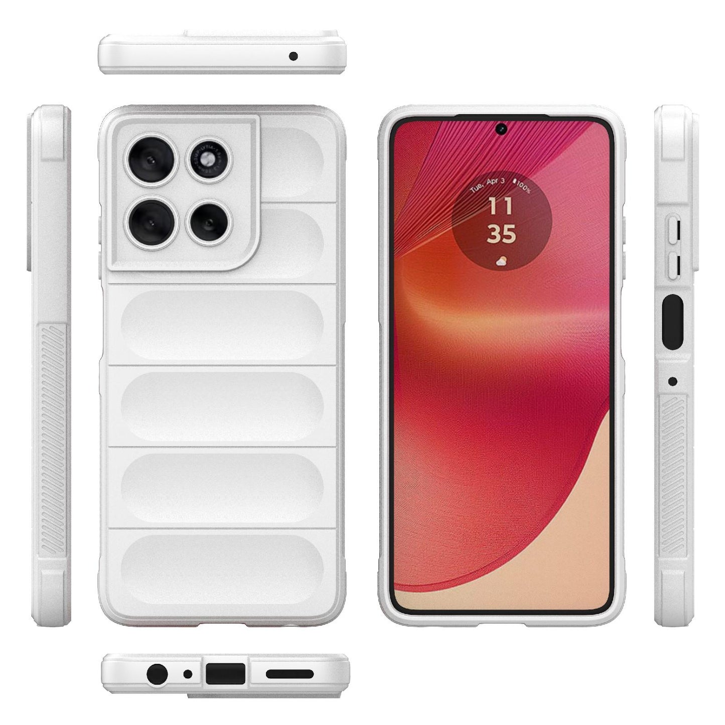 Motorola Moto G56 5G Magic Shield TPU + Flannel Protective Phone Case Cover, Shockproof Scratch Resistant