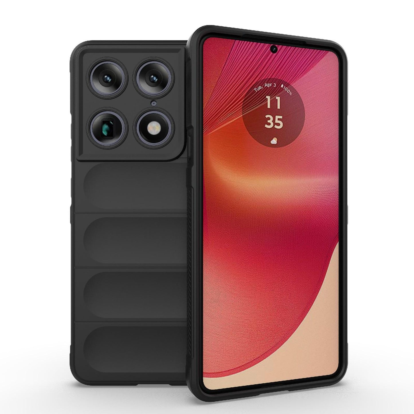 Motorola Signature 5G Magic Shield TPU + Flannel Protective Phone Case Cover, Shockproof Scratch Resistant