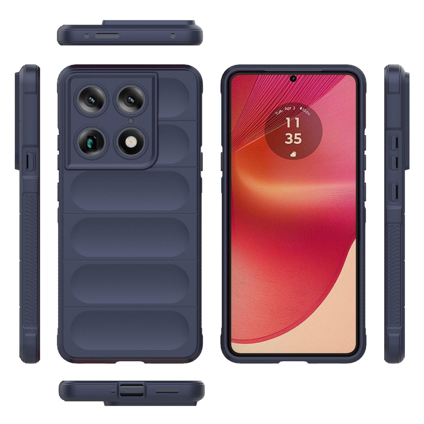 Motorola Signature 5G Magic Shield TPU + Flannel Protective Phone Case Cover, Shockproof Scratch Resistant