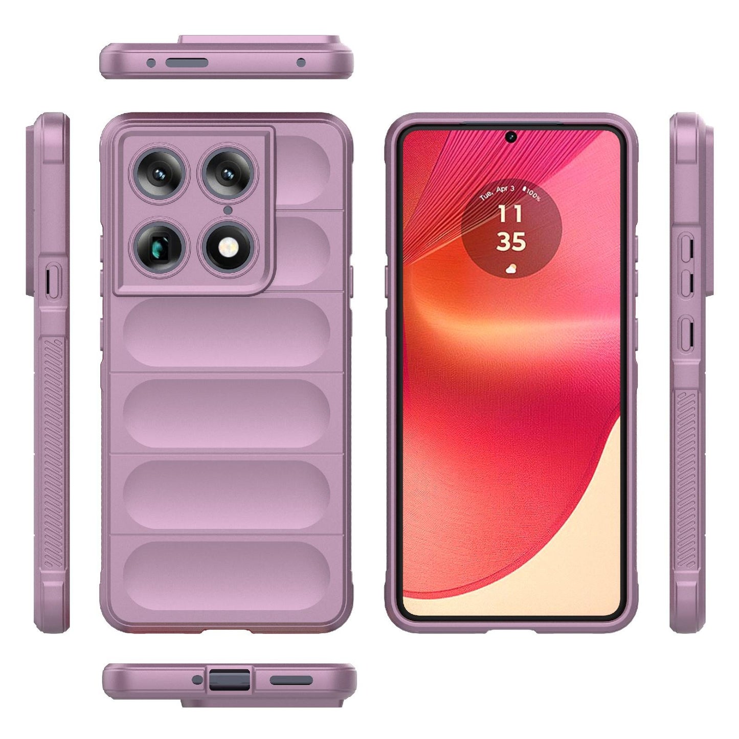Motorola Signature 5G Magic Shield TPU + Flannel Protective Phone Case Cover, Shockproof Scratch Resistant
