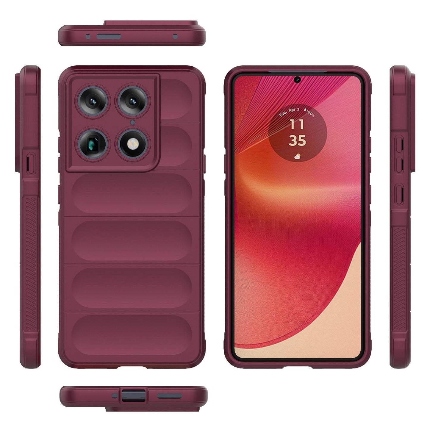 Motorola Signature 5G Magic Shield TPU + Flannel Protective Phone Case Cover, Shockproof Scratch Resistant