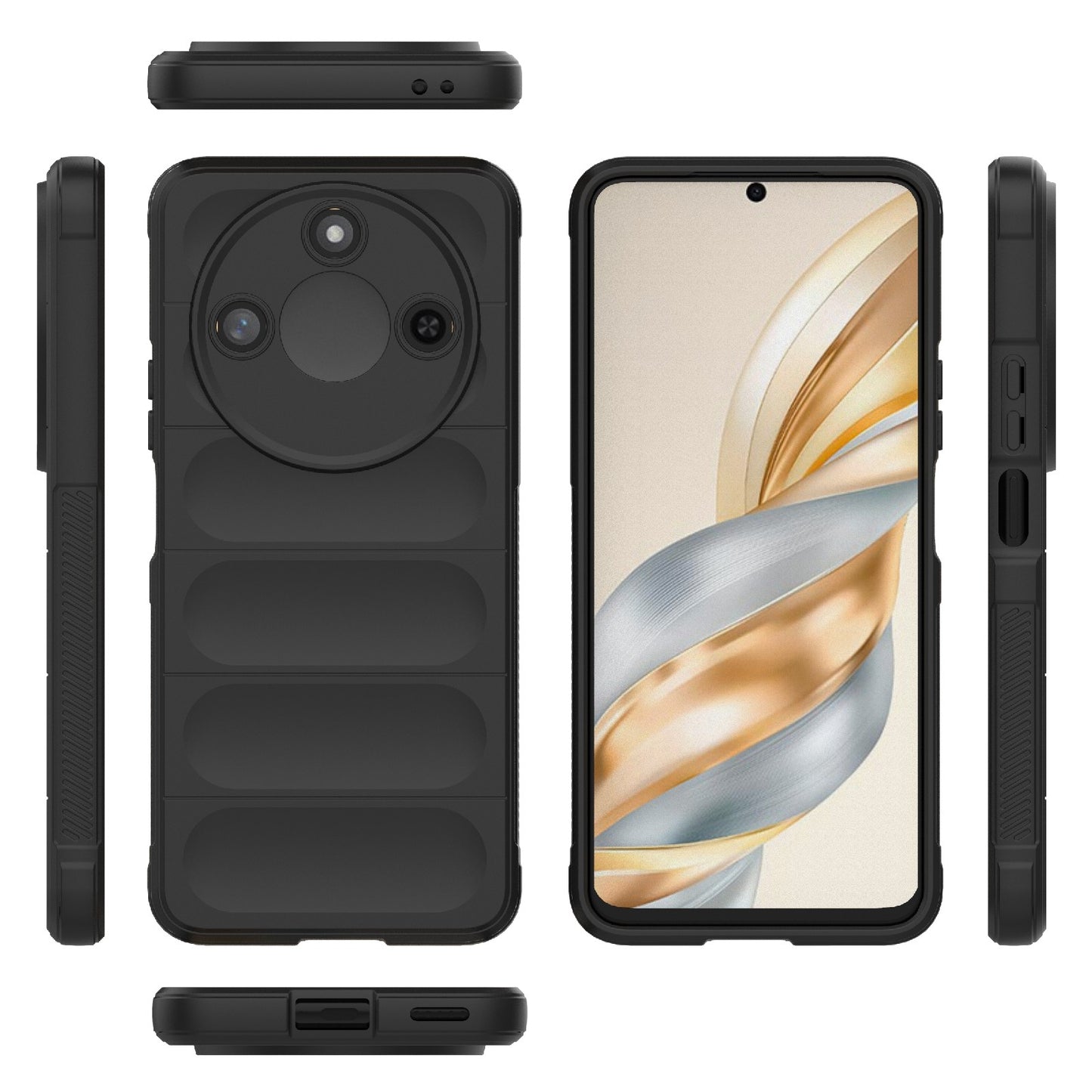 Honor X60 5G Magic Shield TPU + Flannel Protective Phone Case Cover, Shockproof Scratch Resistant