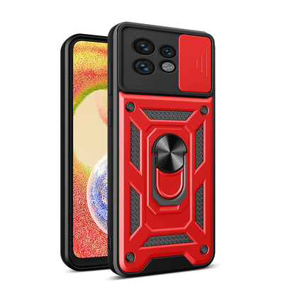 Motorola Edge 40 Pro Sliding Camera Cover Magnetic Ring Stand Shockproof TPU + PC Protective Phone Case
