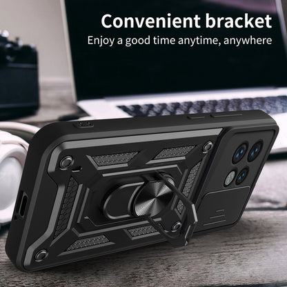 Motorola Edge 40 Pro Sliding Camera Cover Magnetic Ring Stand Shockproof TPU + PC Protective Phone Case