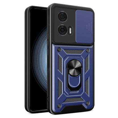 Motorola Edge 50 Fusion Sliding Camera Cover Magnetic Ring Stand Shockproof TPU + PC Protective Phone Case