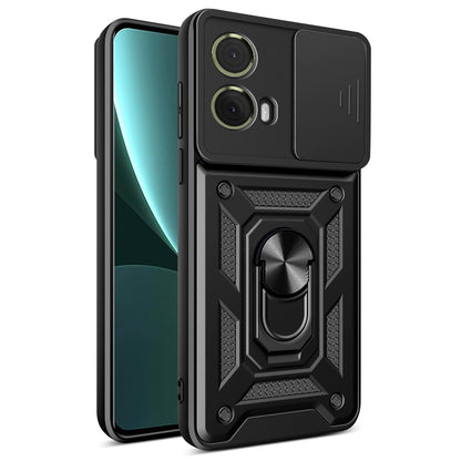 Motorola S50 Neo Sliding Camera Cover Magnetic Ring Stand Shockproof TPU + PC Protective Phone Case