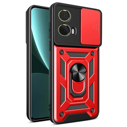 Motorola S50 Neo Sliding Camera Cover Magnetic Ring Stand Shockproof TPU + PC Protective Phone Case