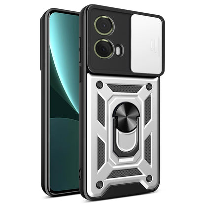 Motorola S50 Neo Sliding Camera Cover Magnetic Ring Stand Shockproof TPU + PC Protective Phone Case