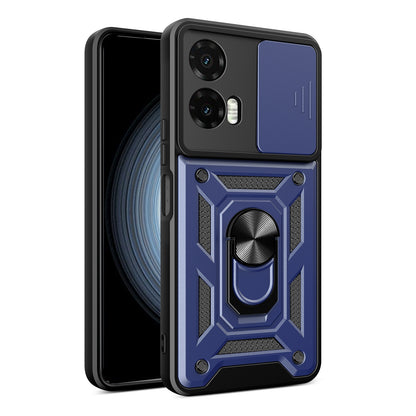Motorola Moto G35 5G Sliding Camera Cover Magnetic Ring Stand Shockproof TPU + PC Protective Phone Case