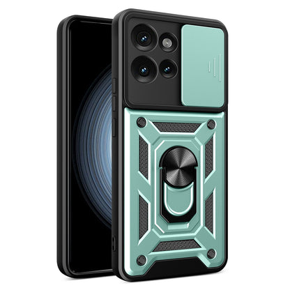 Motorola Edge 50 5G Sliding Camera Cover Magnetic Ring Stand Shockproof TPU + PC Protective Phone Case
