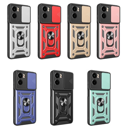 Motorola Moto G05 Sliding Camera Cover Magnetic Ring Stand Shockproof TPU + PC Protective Phone Case