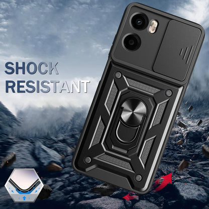 Motorola Moto G05 Sliding Camera Cover Magnetic Ring Stand Shockproof TPU + PC Protective Phone Case