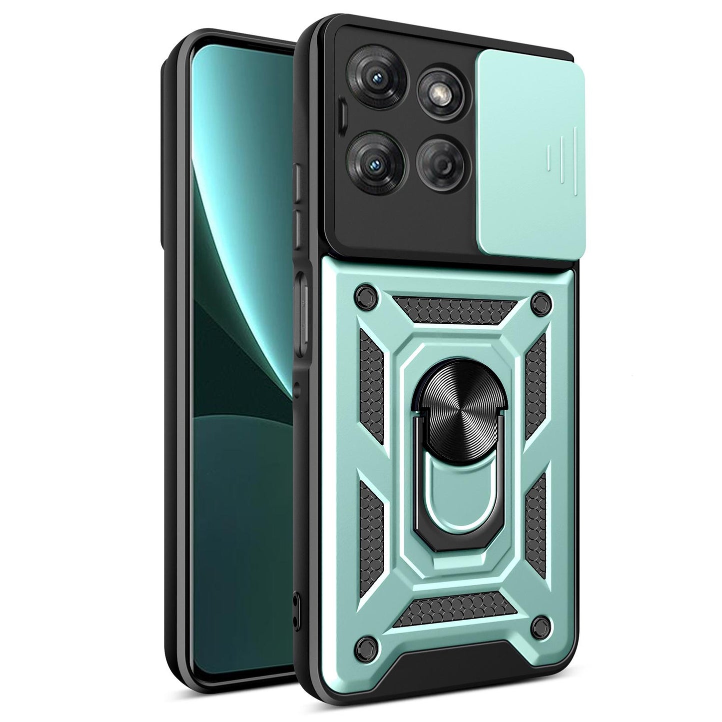 Motorola Moto G Power 2025 Sliding Camera Cover Magnetic Ring Stand Shockproof TPU + PC Protective Phone Case