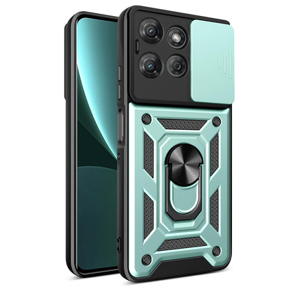 Motorola Moto G Power 2025 Sliding Camera Cover Magnetic Ring Stand Shockproof TPU + PC Protective Phone Case