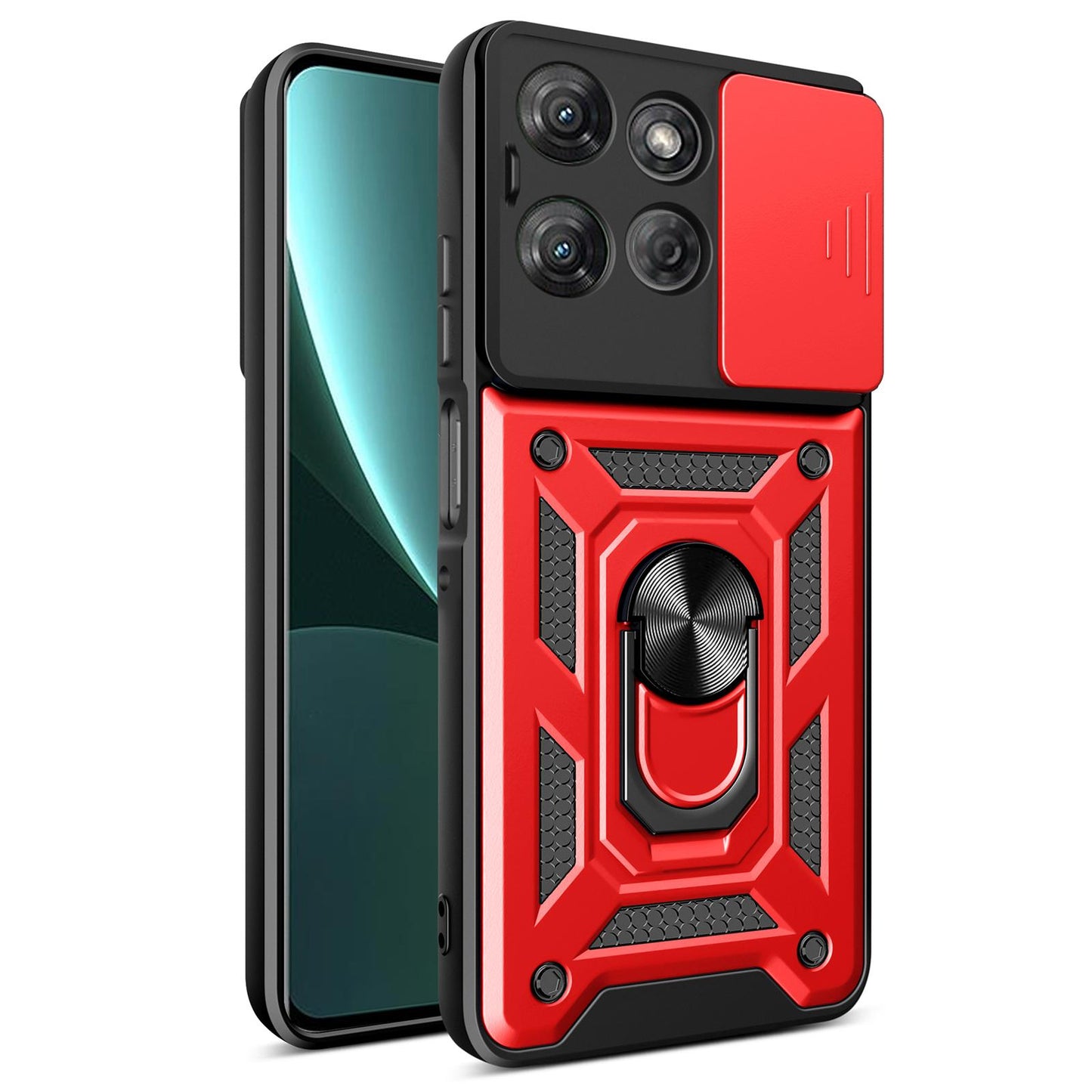 Motorola Moto G Power 2025 Sliding Camera Cover Magnetic Ring Stand Shockproof TPU + PC Protective Phone Case