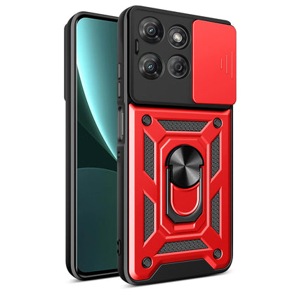 Motorola Moto G Power 2025 Sliding Camera Cover Magnetic Ring Stand Shockproof TPU + PC Protective Phone Case