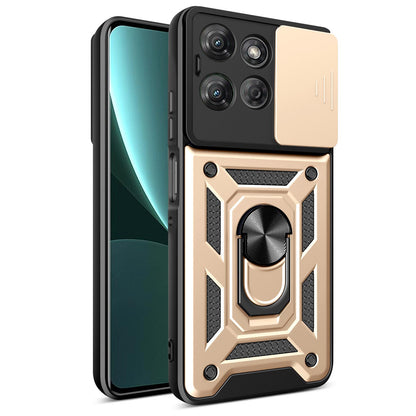 Motorola Moto G Power 2025 Sliding Camera Cover Magnetic Ring Stand Shockproof TPU + PC Protective Phone Case