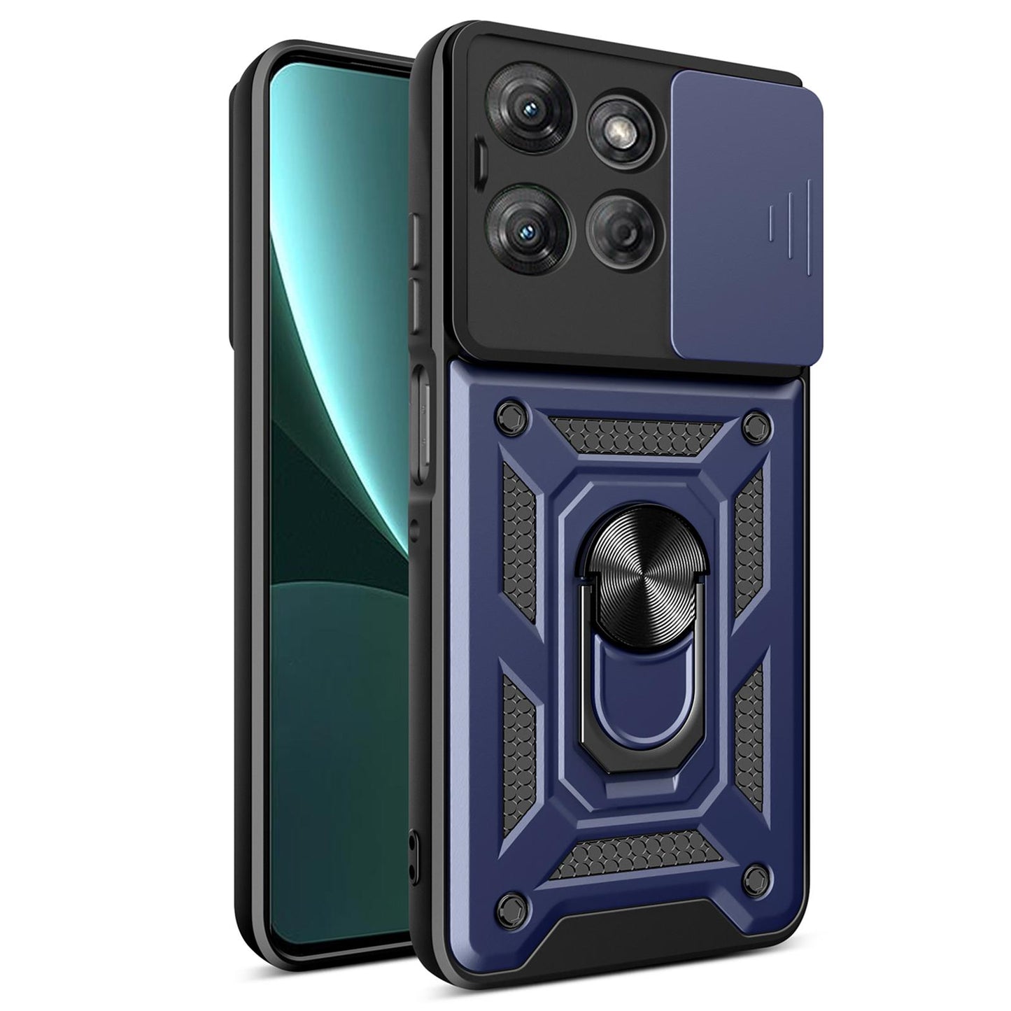 Motorola Moto G Power 2025 Sliding Camera Cover Magnetic Ring Stand Shockproof TPU + PC Protective Phone Case