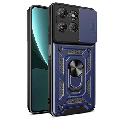 Motorola Moto G Power 2025 Sliding Camera Cover Magnetic Ring Stand Shockproof TPU + PC Protective Phone Case