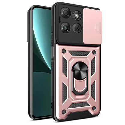 Motorola Moto G Power 2025 Sliding Camera Cover Magnetic Ring Stand Shockproof TPU + PC Protective Phone Case