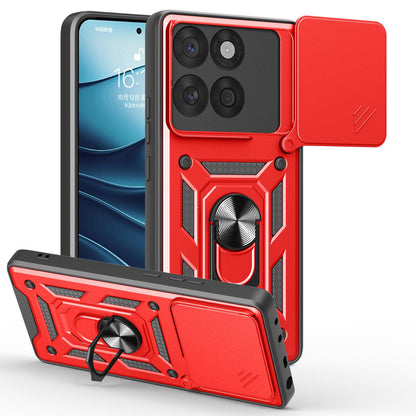 Motorola Edge 60 Fusion Sliding Camera Cover Magnetic Ring Stand Shockproof TPU + PC Protective Phone Case