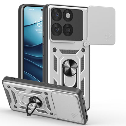 Motorola Edge 60 Fusion Sliding Camera Cover Magnetic Ring Stand Shockproof TPU + PC Protective Phone Case