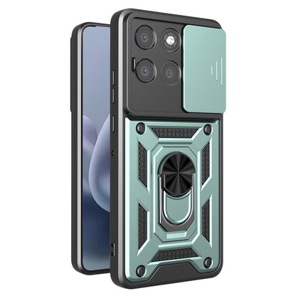 Motorola Moto G86 Power Sliding Camera Cover Magnetic Ring Stand Shockproof TPU + PC Protective Phone Case