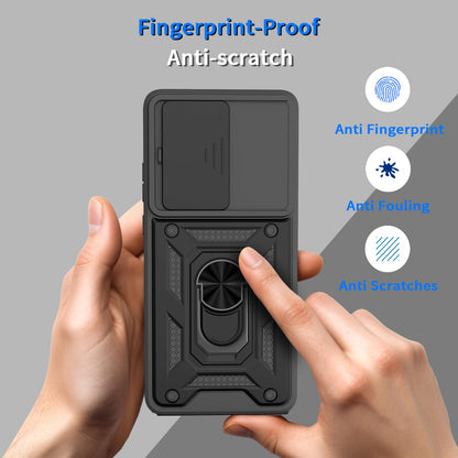 Motorola Moto G86 Power Sliding Camera Cover Magnetic Ring Stand Shockproof TPU + PC Protective Phone Case
