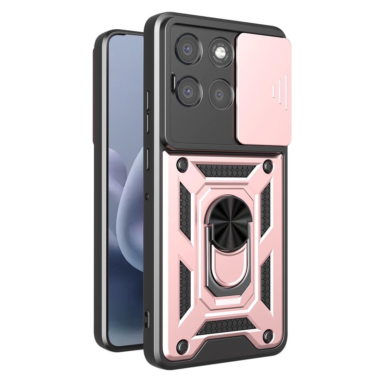 Motorola Moto G86 Power Sliding Camera Cover Magnetic Ring Stand Shockproof TPU + PC Protective Phone Case