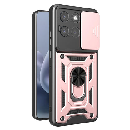 Motorola Moto G86 Power Sliding Camera Cover Magnetic Ring Stand Shockproof TPU + PC Protective Phone Case