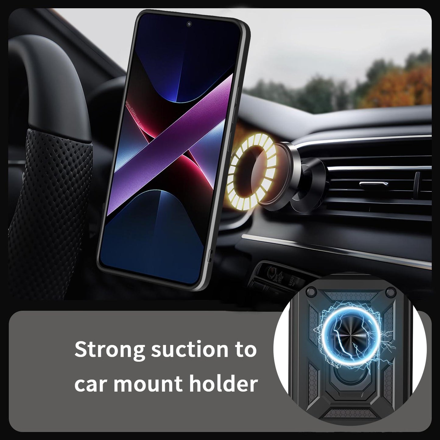 Motorola Moto G86 Power Sliding Camera Cover Magnetic Ring Stand Shockproof TPU + PC Protective Phone Case