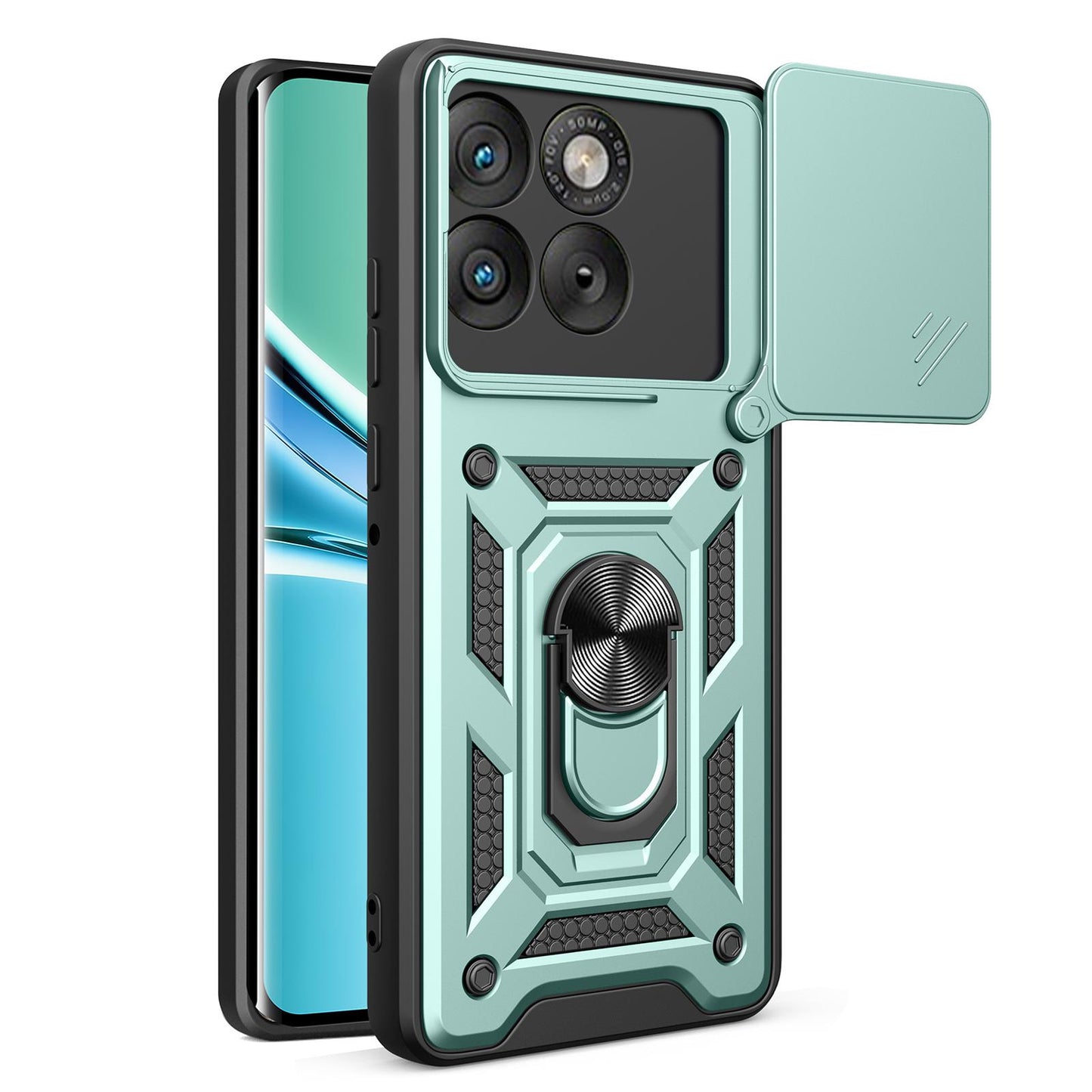 Motorola Edge 70 5G Sliding Camera Cover Magnetic Ring Stand Shockproof TPU + PC Protective Phone Case