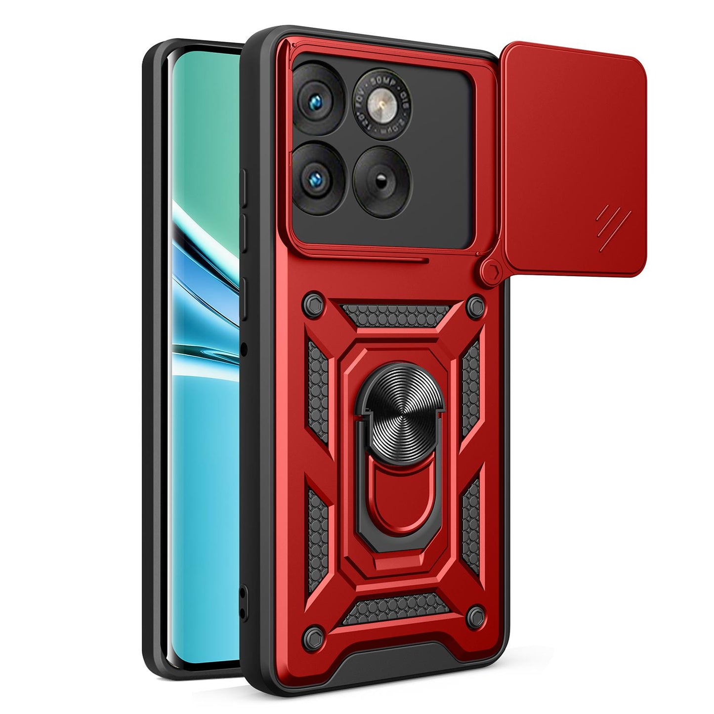 Motorola Edge 70 5G Sliding Camera Cover Magnetic Ring Stand Shockproof TPU + PC Protective Phone Case