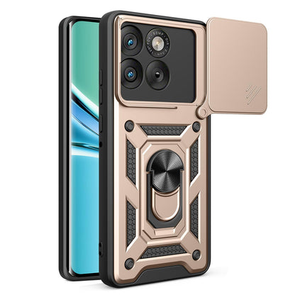 Motorola Edge 70 5G Sliding Camera Cover Magnetic Ring Stand Shockproof TPU + PC Protective Phone Case