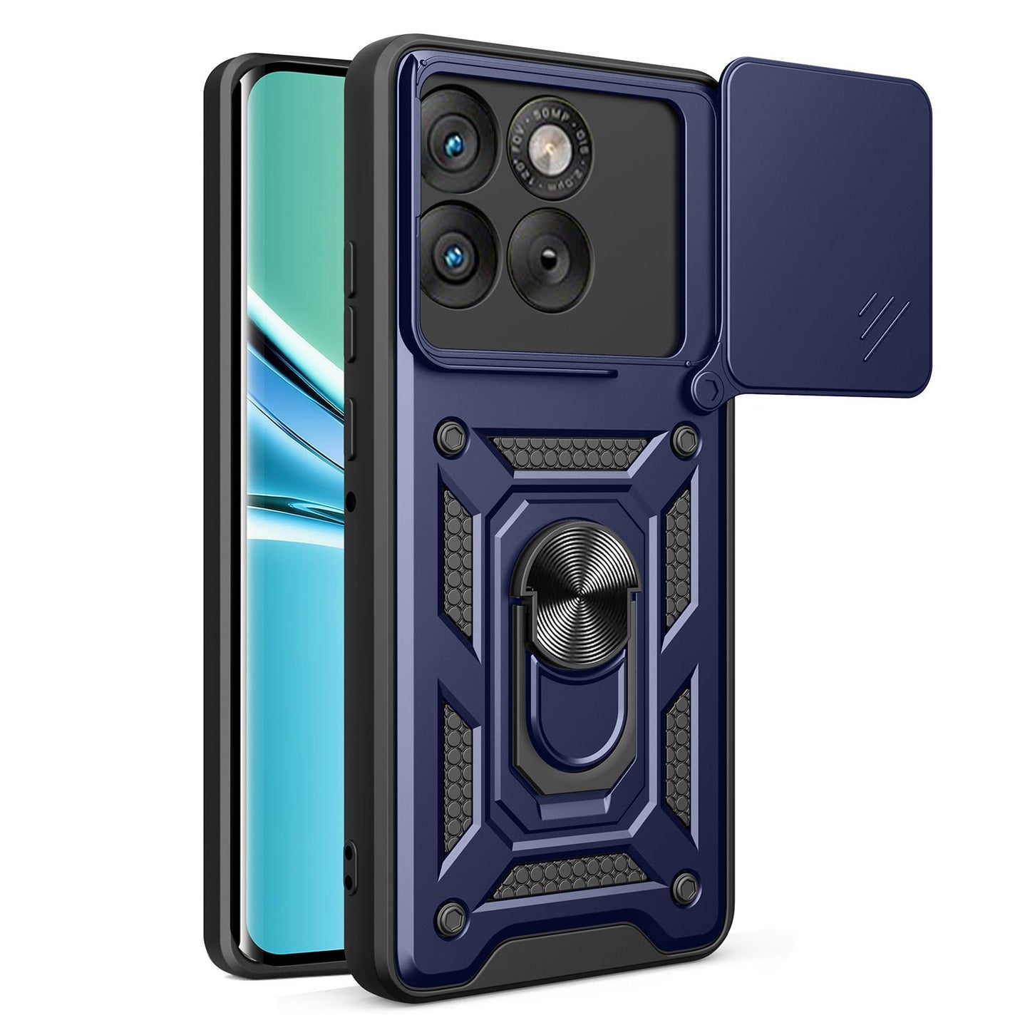 Motorola Edge 70 5G Sliding Camera Cover Magnetic Ring Stand Shockproof TPU + PC Protective Phone Case